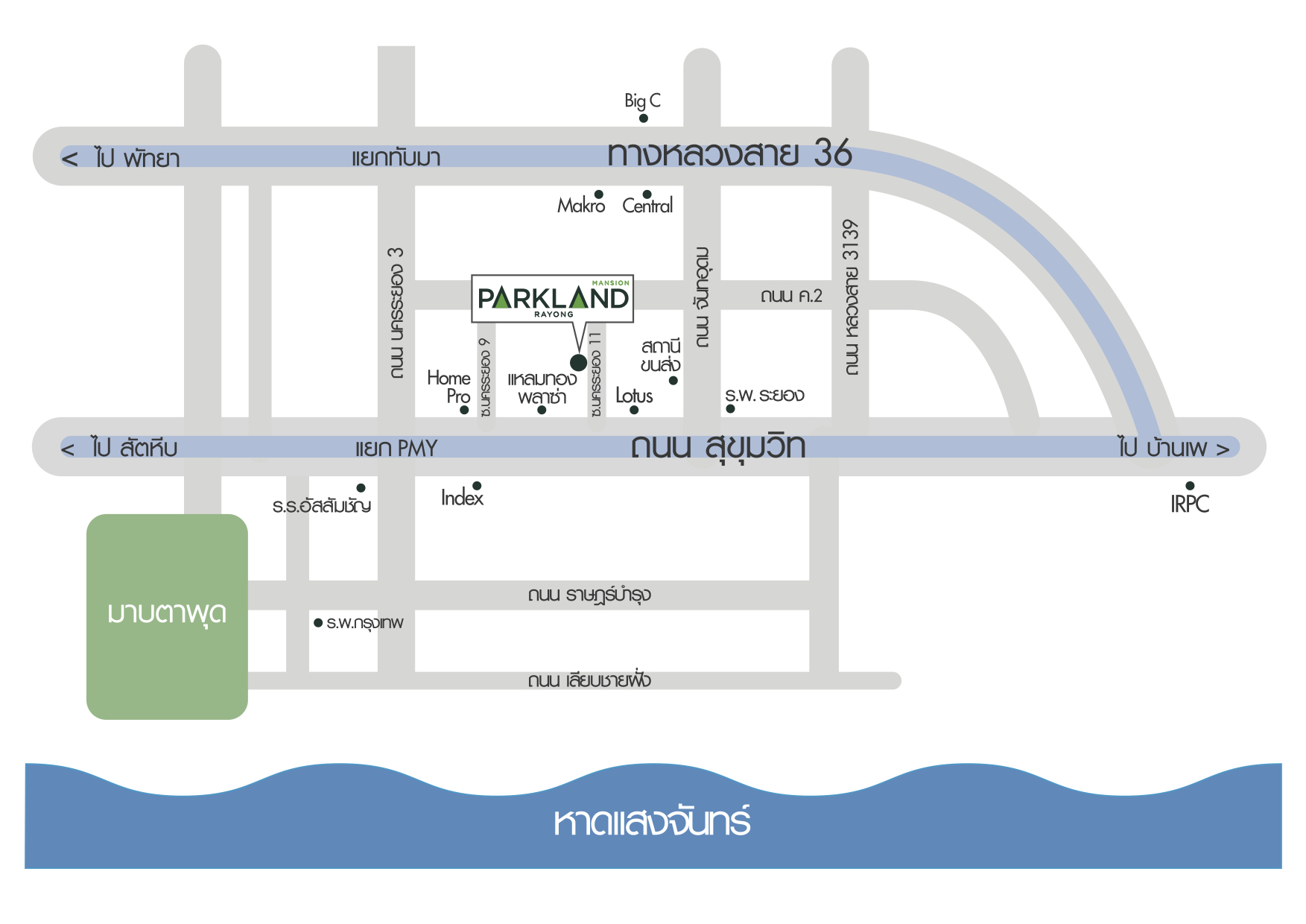 Map Parkland Rayong mansion